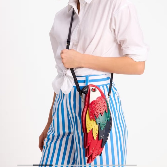 Kate Spade *RARE* Colorful 3D Parrot leather novelty crossbody bag NWOT - Picture 9 of 10